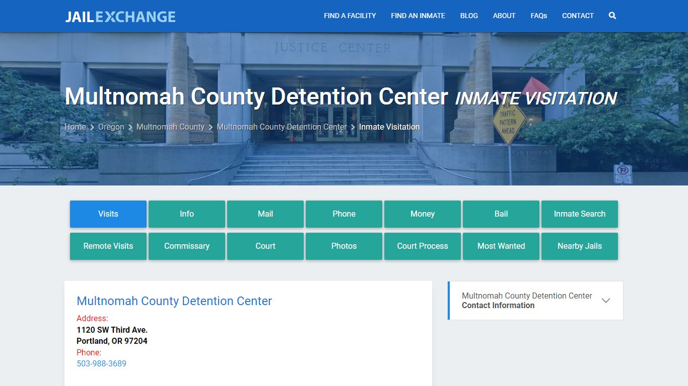 Inmate Visitation - Multnomah County Detention Center, OR - Jail Exchange